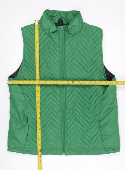 PrettyLittleThing Womens Green Quilted Sleeveless Waistcoat UK 8