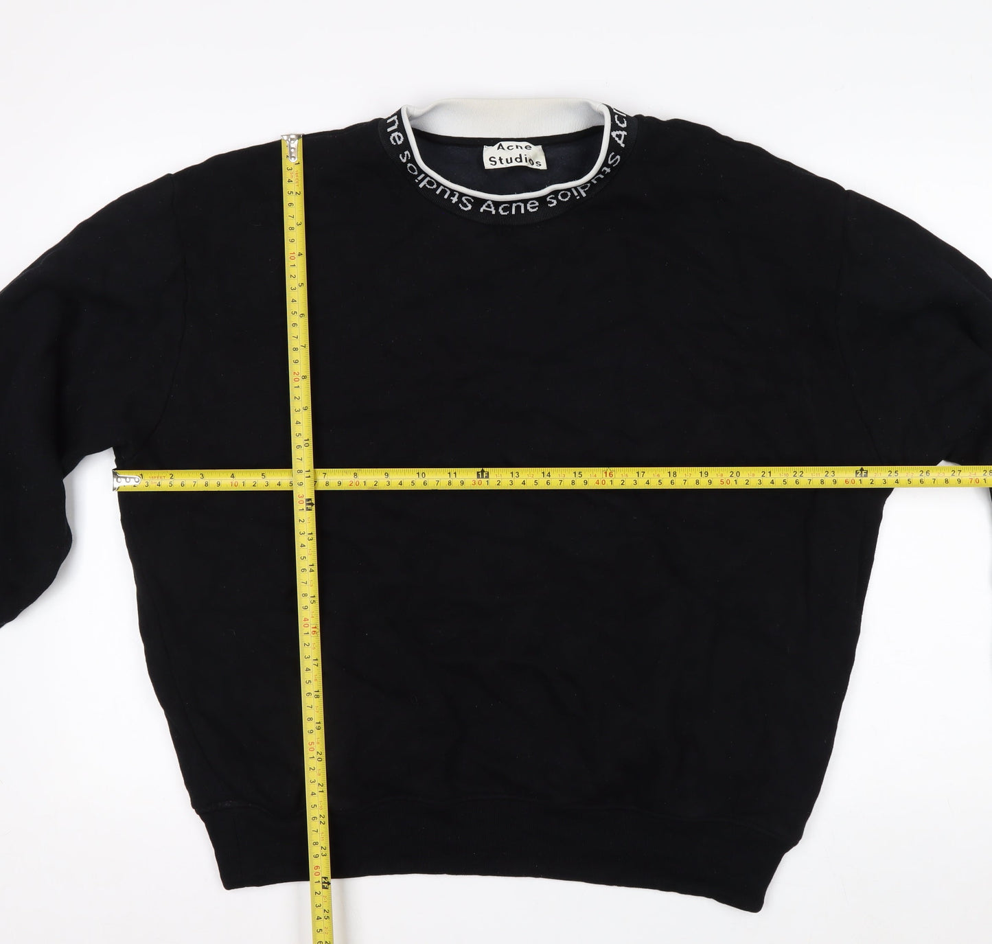 Acne Studios Men's Black Logo Crew Neck Sweatshirt Size M