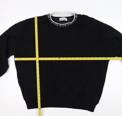 Acne Studios Men's Black Logo Crew Neck Sweatshirt Size M