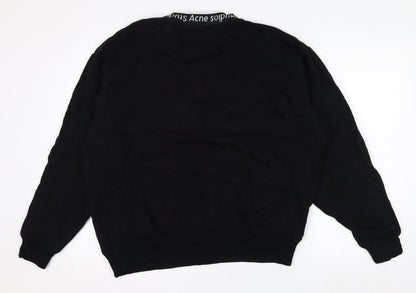 Acne Studios Men's Black Logo Crew Neck Sweatshirt Size M