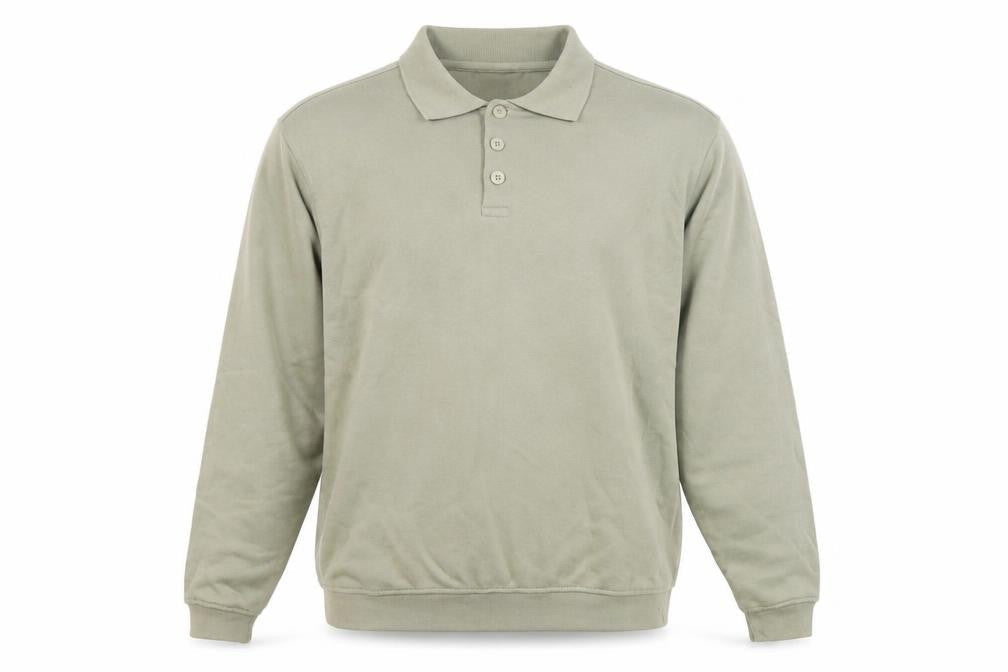 EWM Men’s Green Collared Henley Sweatshirt Size M