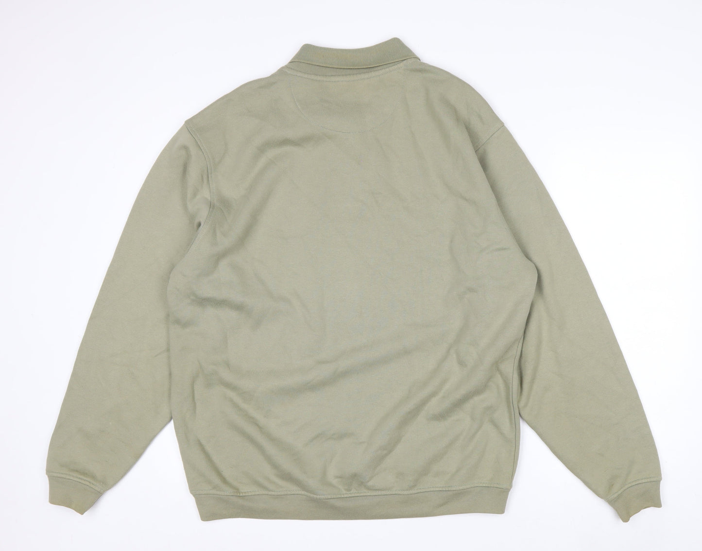 EWM Men’s Green Collared Henley Sweatshirt Size M