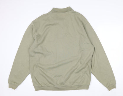 EWM Men’s Green Collared Henley Sweatshirt Size M