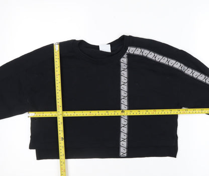 Gymshark Women Black Small Cropped Crew Neck Sweatshirt