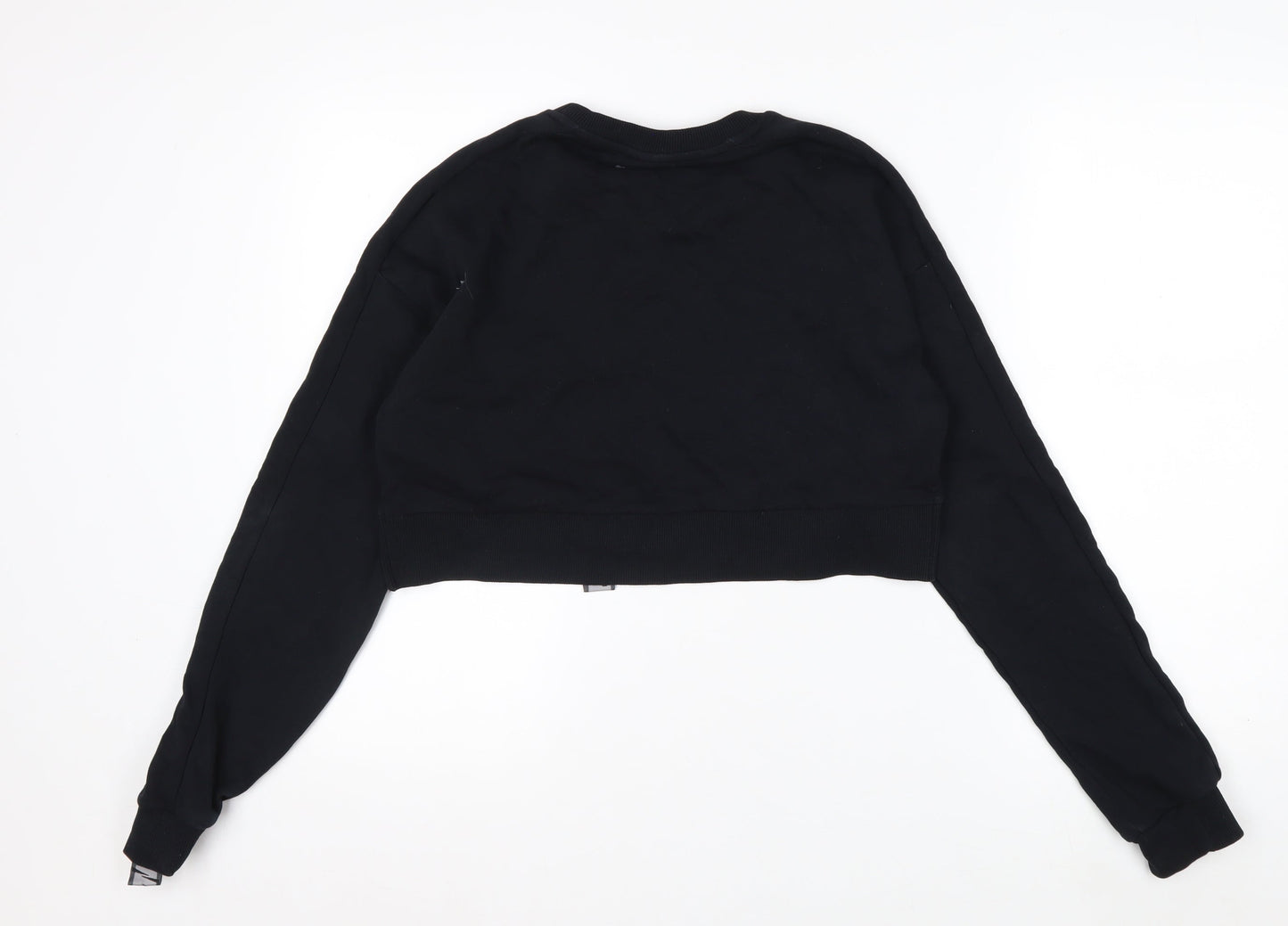 Gymshark Women Black Small Cropped Crew Neck Sweatshirt