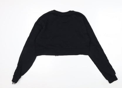 Gymshark Women Black Small Cropped Crew Neck Sweatshirt