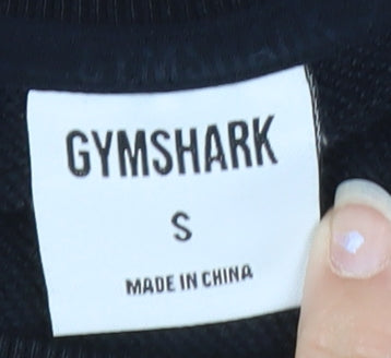 Gymshark Women Black Small Cropped Crew Neck Sweatshirt
