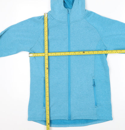 Mountain Warehouse Women Blue Full Zip Hooded Fleece Jacket UK 10