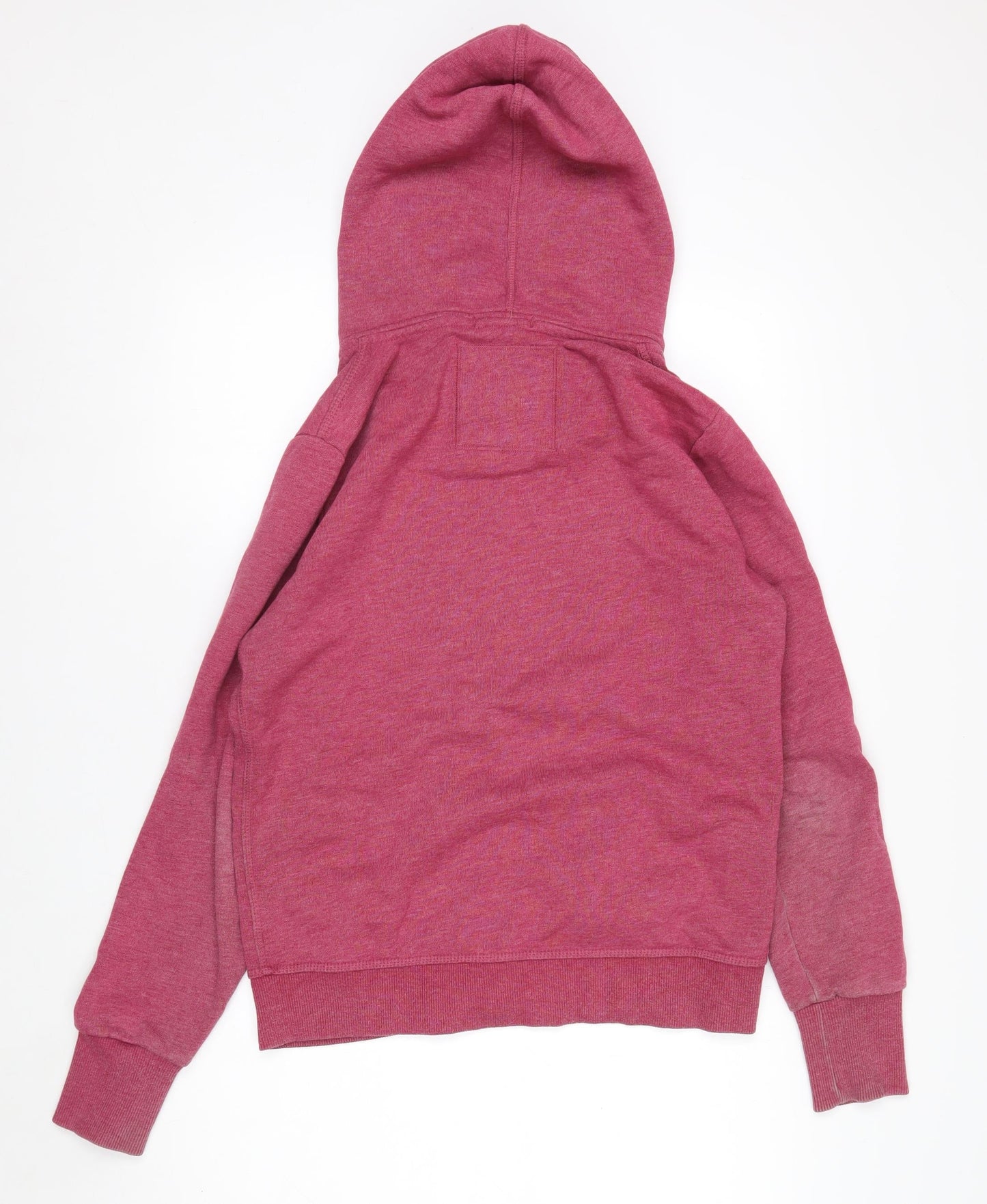 Superdry Men's Pink Full Zip Hoodie L Logo Cotton Blend