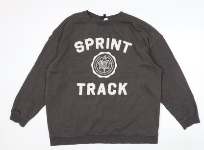 H&M Divided Men’s Grey Sprint Track Crew Neck Sweatshirt Size M