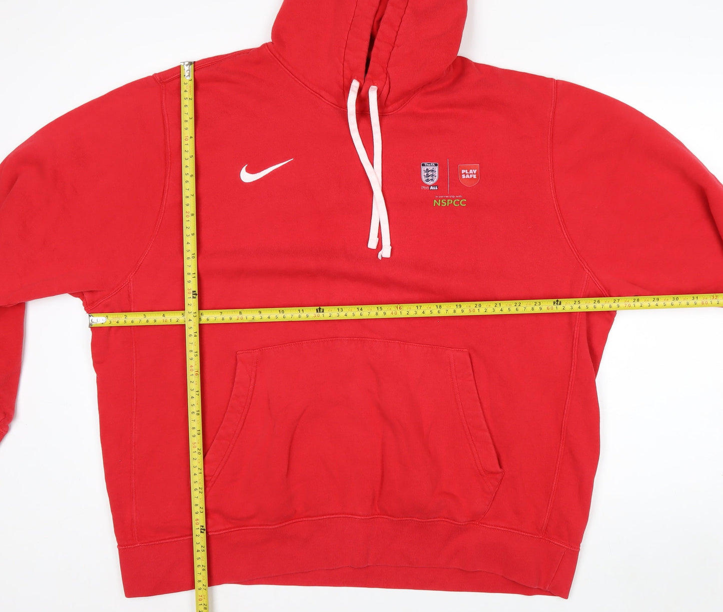 Nike Mens Red 2XL Pullover Hoodie Football NSPCC Logo