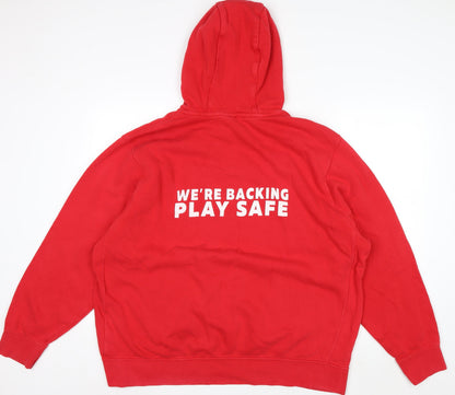 Nike Mens Red 2XL Pullover Hoodie Football NSPCC Logo