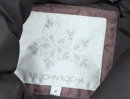RJR John Rocha Women's Brown Size 8 Belted Puffer Jacket