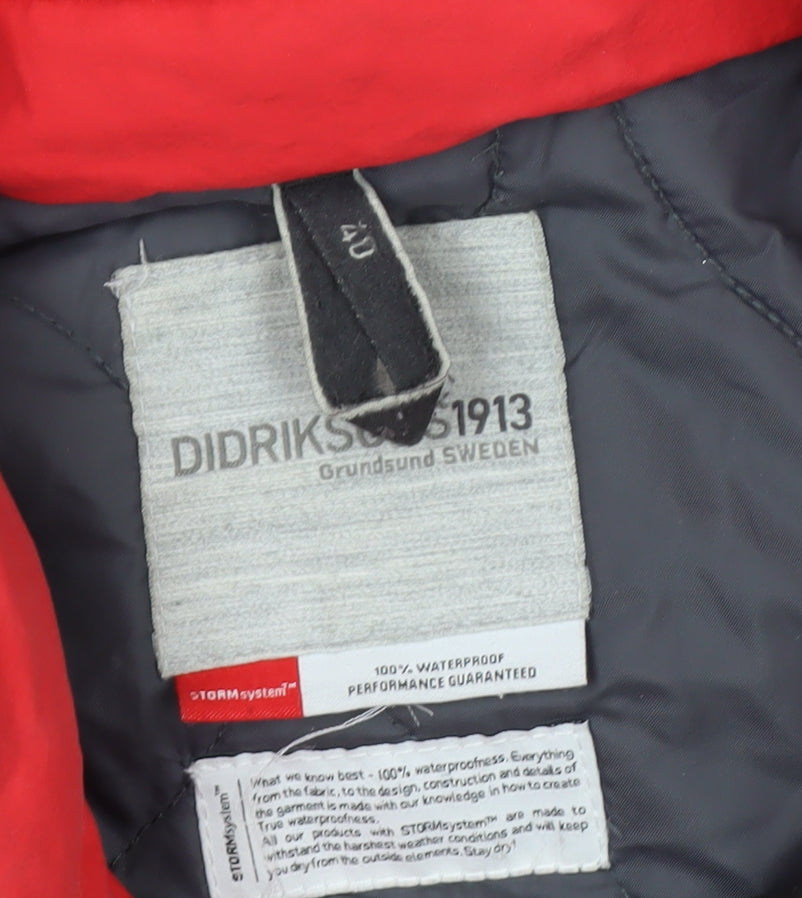 Didriksons 1913 Mens Red Waterproof Hooded Parka Coat Size 40