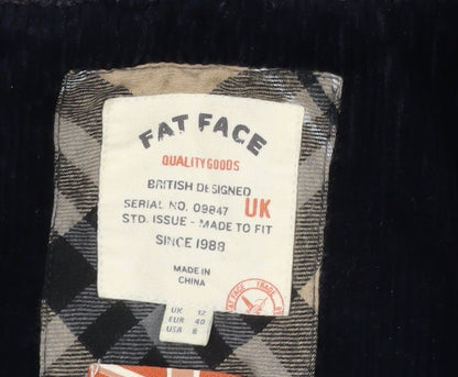 Fat Face Women's Blue Hooded Parka Coat Size 12 Lined Waterproof