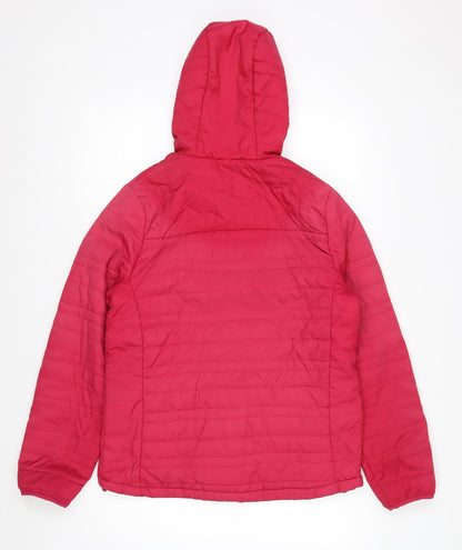 Craghoppers Women's Red Puffer Jacket Size 12 Hooded Insulated Coat