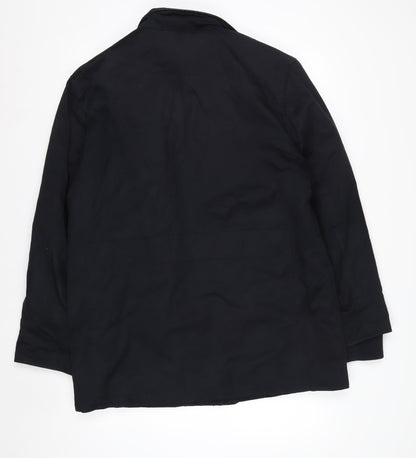 Thomas Nash Men's Black L Parka Jacket Lined Mid-Length Cotton Blend