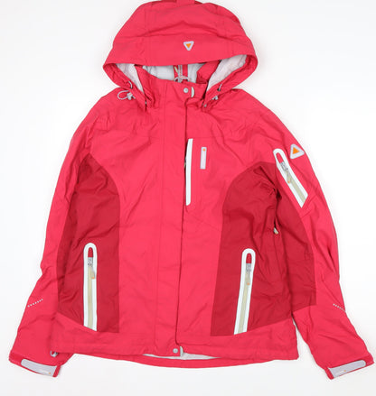 Icepeak Womens Pink Waterproof Ski Jacket Size 14 Hooded Winter Coat