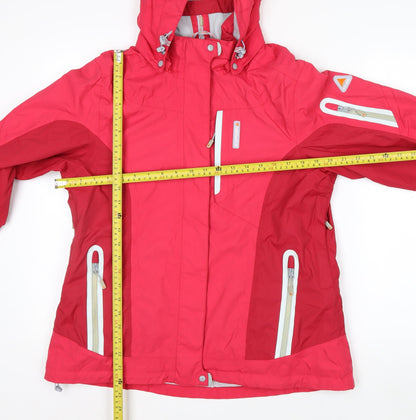 Icepeak Womens Pink Waterproof Ski Jacket Size 14 Hooded Winter Coat