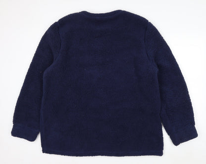 George Women Navy Blue Snuggle Season Fleece Pullover Sweatshirt 2XL