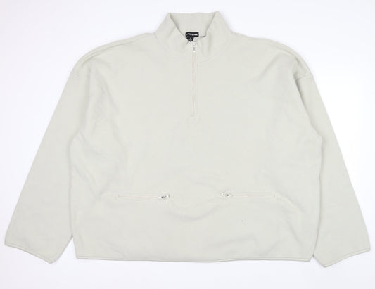PrettyLittleThing Men’s Beige Fleece 1/4 Zip Pullover Sweatshirt XL