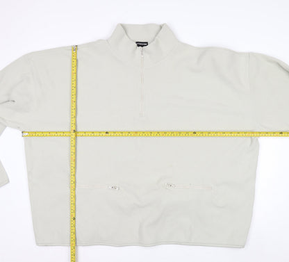 PrettyLittleThing Men’s Beige Fleece 1/4 Zip Pullover Sweatshirt XL