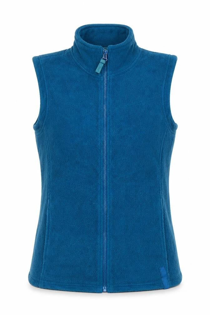 M&Co Women’s Blue Fleece Zip Waistcoat Bodywarmer M