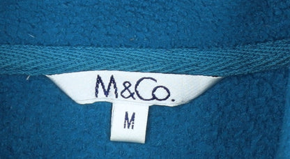 M&Co Women’s Blue Fleece Zip Waistcoat Bodywarmer M