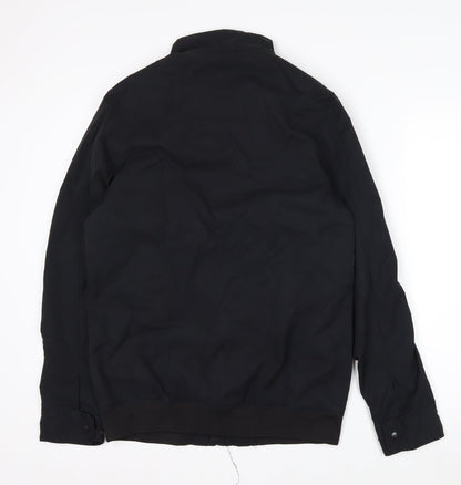 F&F Men’s Black Cotton Nylon Bomber Jacket Size S Regular Fit
