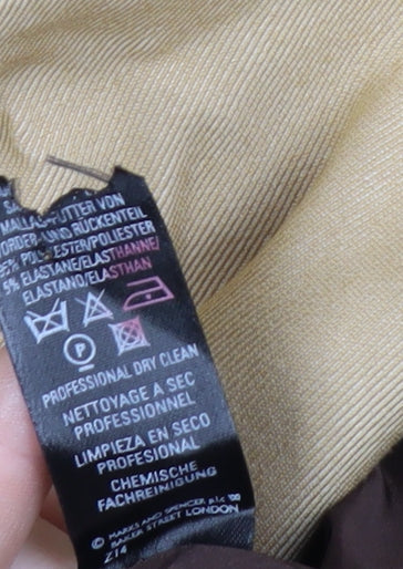 Marks and Spencer Autograph Beige Women's Blazer Size 12 Single-Breasted Jacket