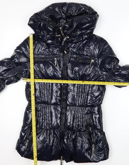 Sosina Women's Blue Puffer Jacket Size 16 Hooded Winter Coat
