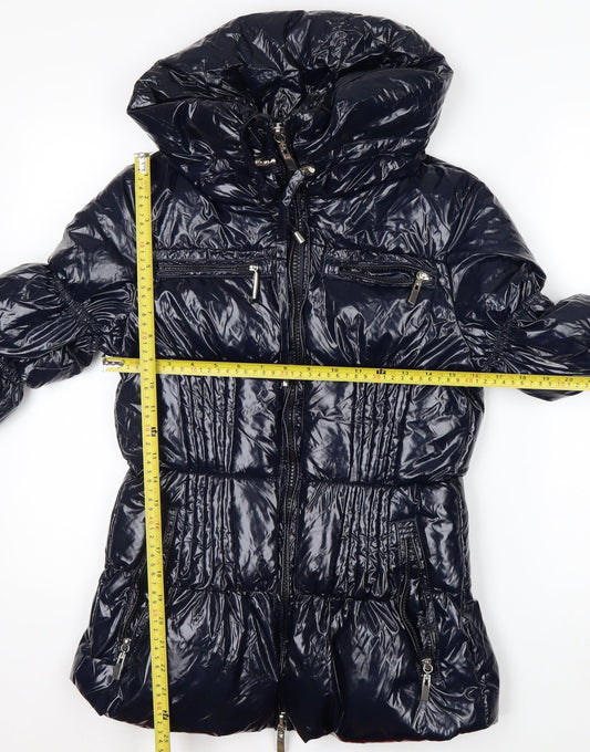Sosina Women's Blue Puffer Jacket Size 16 Hooded Winter Coat