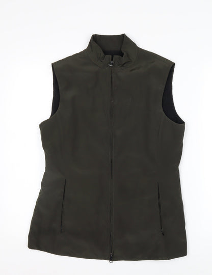 Planet Womens Green Size 8 Sleeveless Zip Waistcoat Bodywarmer