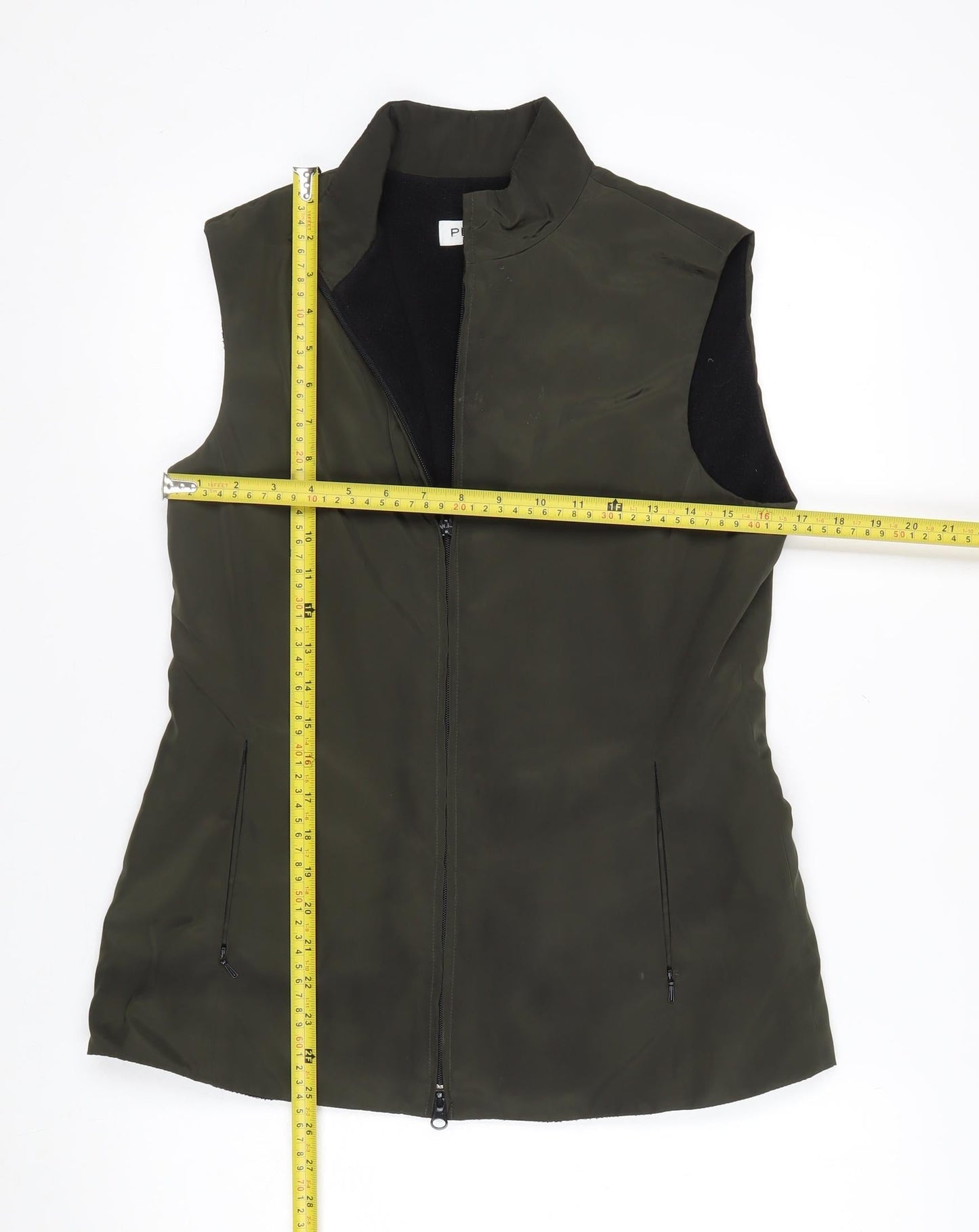 Planet Womens Green Size 8 Sleeveless Zip Waistcoat Bodywarmer