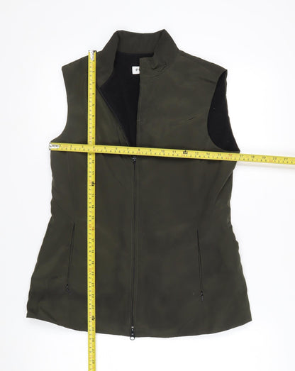 Planet Womens Green Size 8 Sleeveless Zip Waistcoat Bodywarmer