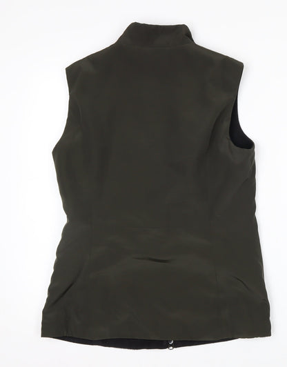 Planet Womens Green Size 8 Sleeveless Zip Waistcoat Bodywarmer