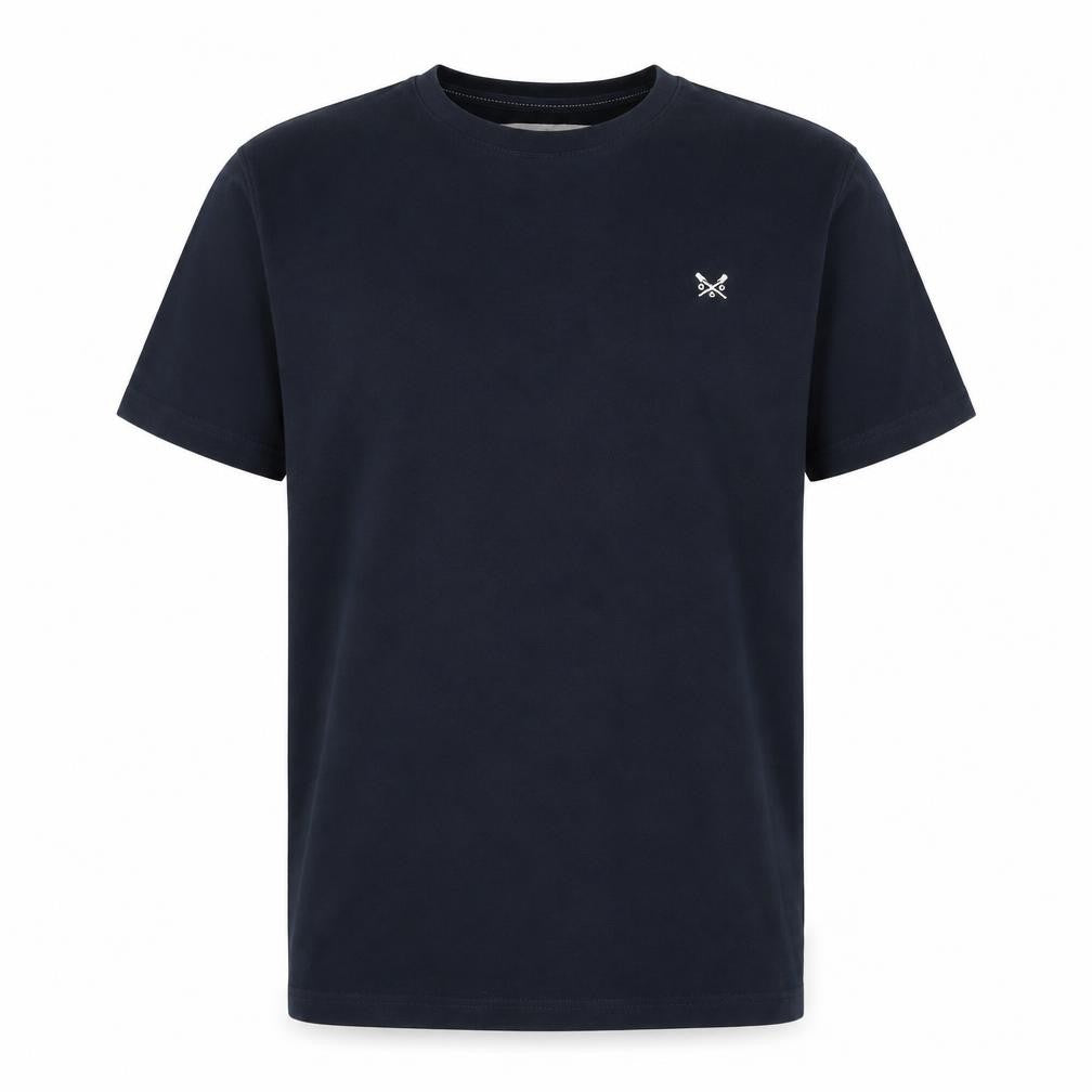 Front view of Crew Clothing Men's Blue Cotton Crew Neck T-Shirt M