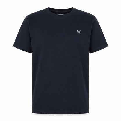 Front view of Crew Clothing Men's Blue Cotton Crew Neck T-Shirt M
