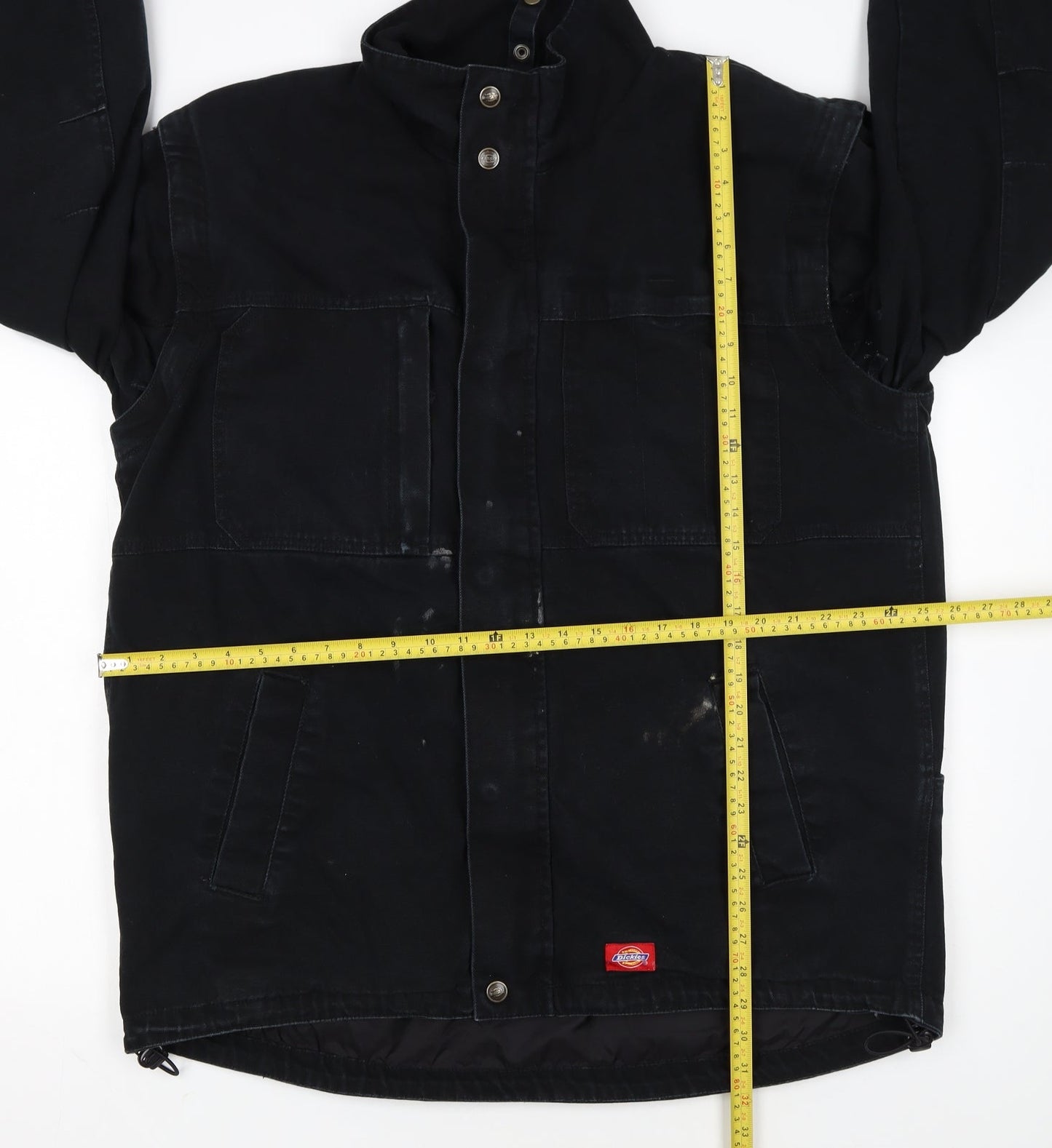 Dickies Men's Black L Cotton Work Jacket Lined Full Zip Workwear