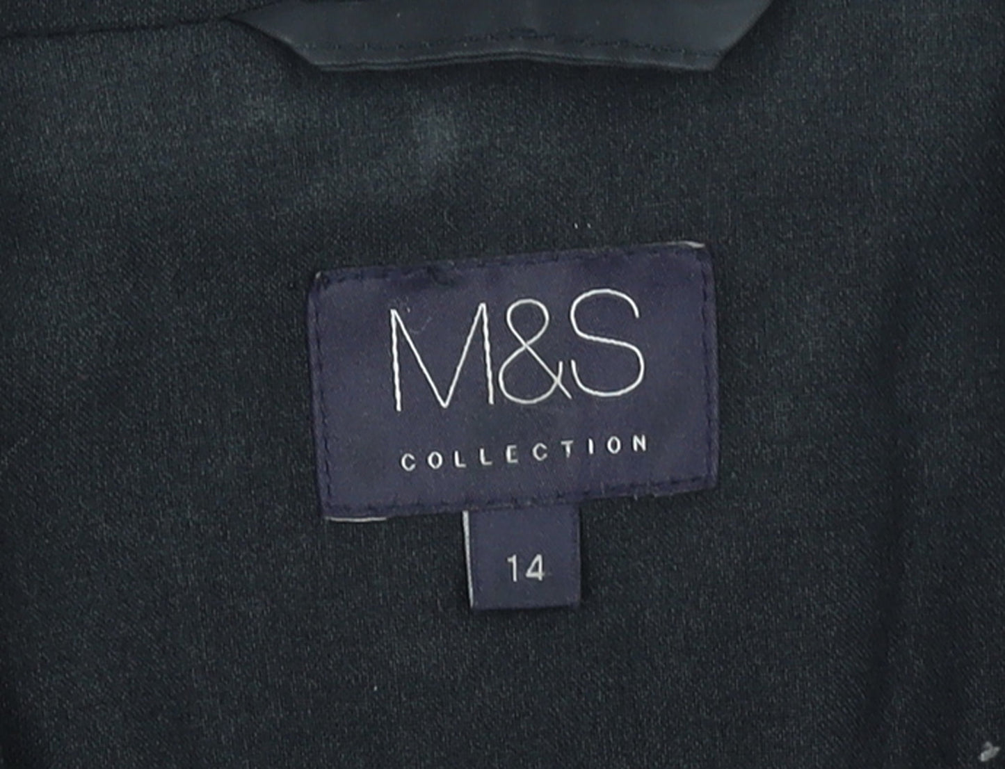 Marks and Spencer Women Black Size 14 Regular Fit Blazer Jacket