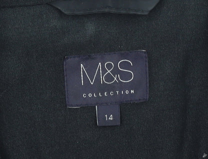 Marks and Spencer Women Black Size 14 Regular Fit Blazer Jacket