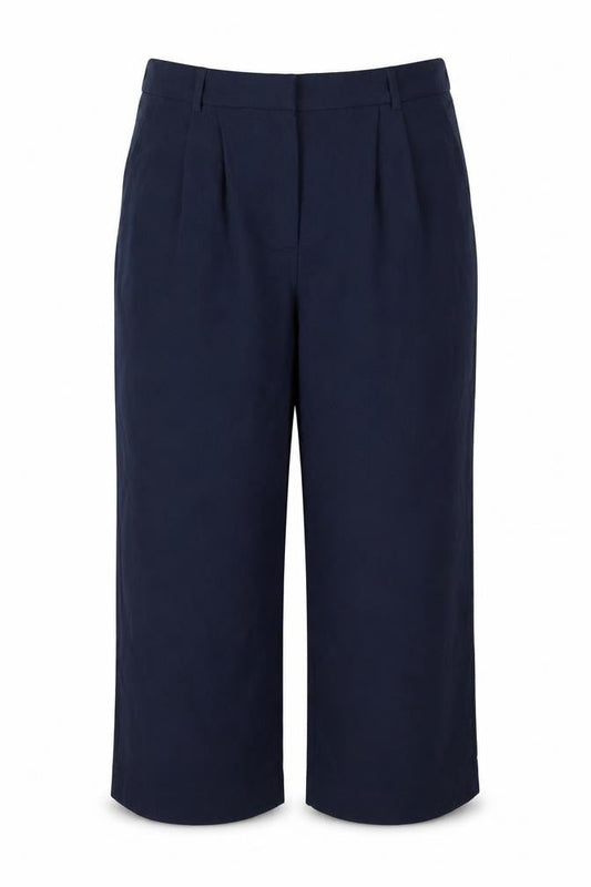 Abercrombie & Fitch Womens Navy Blue Cropped Trousers Size 18S