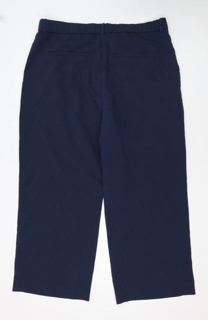 Abercrombie & Fitch Womens Navy Blue Cropped Trousers Size 18S