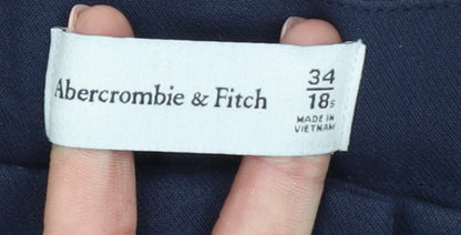 Abercrombie & Fitch Womens Navy Blue Cropped Trousers Size 18S