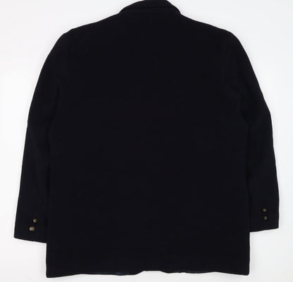 Imagination Womens Black Wool Blend Single-Breasted Blazer Size 18