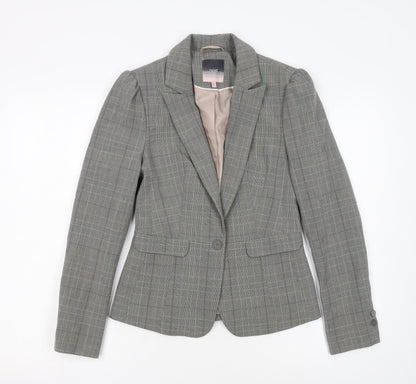 Next Women’s Grey Check Single-Breasted Blazer Size 6