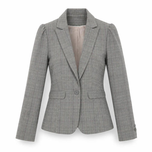 Next Women’s Grey Check Single-Breasted Blazer Size 6