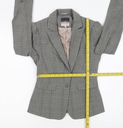Next Women’s Grey Check Single-Breasted Blazer Size 6