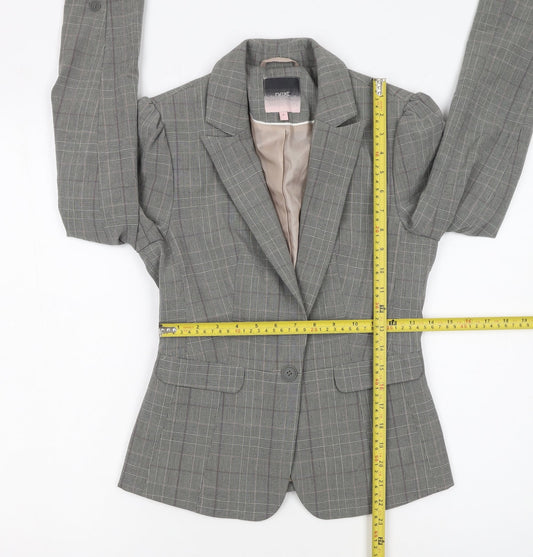Next Women’s Grey Check Single-Breasted Blazer Size 6