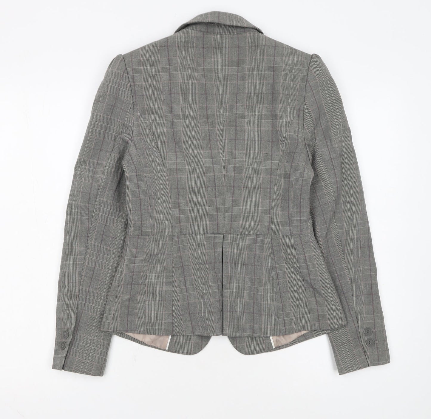 Next Women’s Grey Check Single-Breasted Blazer Size 6